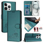 Cat Rat Embossed Pattern RFID Leather Phone Case with Lanyard, For iPhone SE 2024, For iPhone 15 Pro Max, For iPhone 15 Pro, For iPhone 15 Plus
