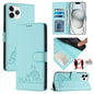 Cat Rat Embossed Pattern RFID Leather Phone Case with Lanyard