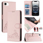 Cat Rat Embossed Pattern RFID Leather Phone Case with Lanyard, For iPhone SE 2024, For iPhone 15 Pro Max, For iPhone 15 Pro, For iPhone 15 Plus