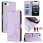 Cat Rat Embossed Pattern RFID Leather Phone Case with Lanyard, For iPhone SE 2024, For iPhone 15 Pro Max, For iPhone 15 Pro, For iPhone 15 Plus