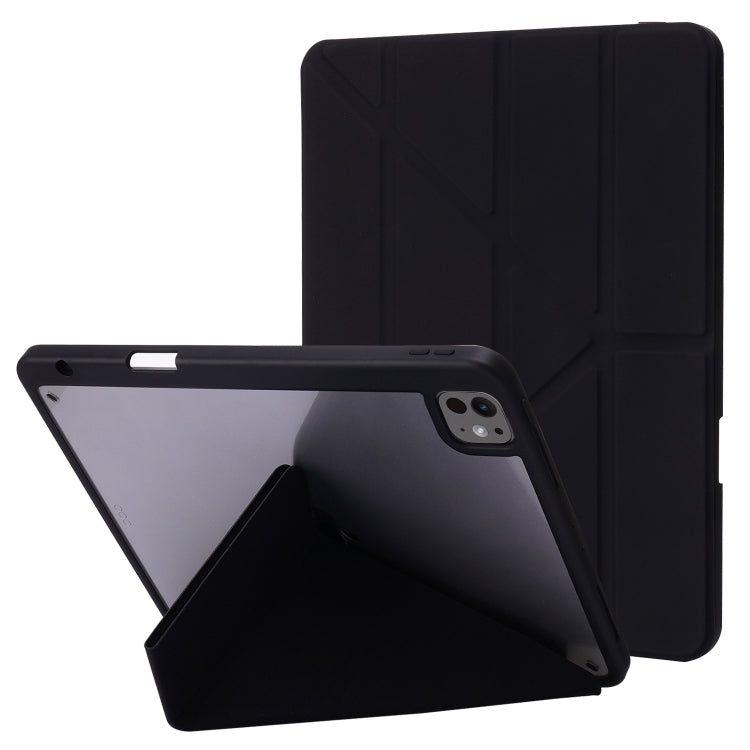 Deformation Transparent Acrylic Leather Tablet Case