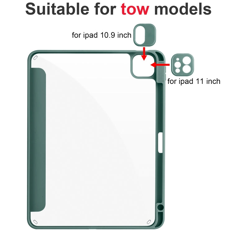 Acrylic 3-folding Smart Leather Tablet Case, For iPad Air 11 2026 / 2024 / 2025, For iPad Pro 13 2025 / 2024, For iPad Pro 11 2025 / 2024