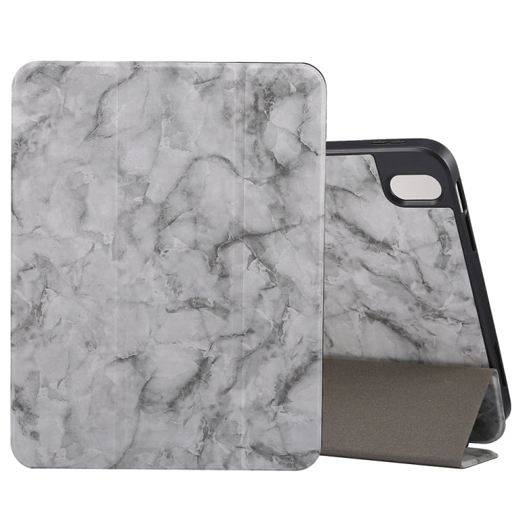 Three-fold Marble Texture Protective Tablet Case with Pen Slot, For iPad Air 11 2024 / 2025 / 2026