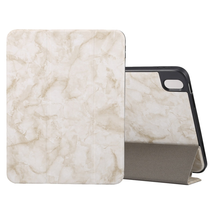 Three-fold Marble Texture Protective Tablet Case with Pen Slot, For iPad Air 11 2024 / 2025 / 2026
