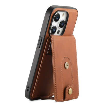 Denior D14 NK Retro Pattern MagSafe Magnetic Card Holder Leather Phone Case, For iPhone 13 Pro Max, For iPhone 13 Pro, For iPhone 12/12 Pro, For iPhone 12 Pro Max