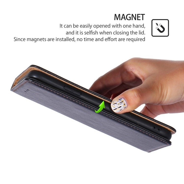 Gloss Oil Solid Color Magnetic Leather Phone Case