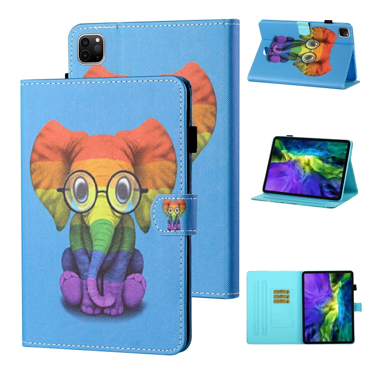 Coloured Drawing Stitching Smart Leather Tablet Case