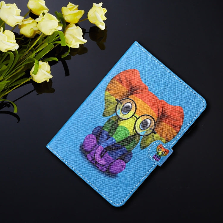 Coloured Drawing Stitching Smart Leather Tablet Case