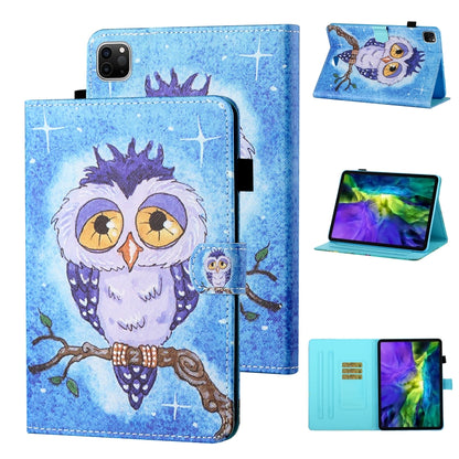 Coloured Drawing Stitching Smart Leather Tablet Case