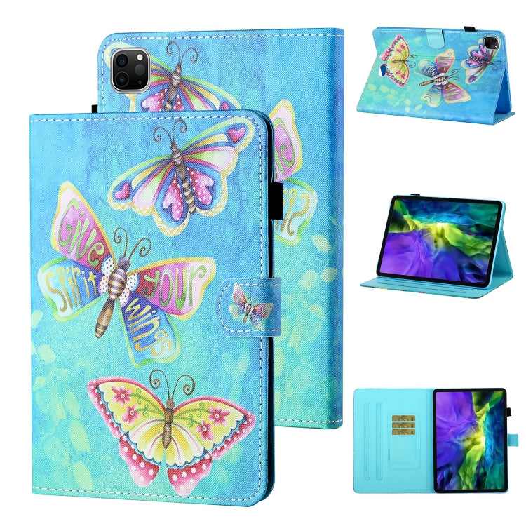 Coloured Drawing Stitching Smart Leather Tablet Case