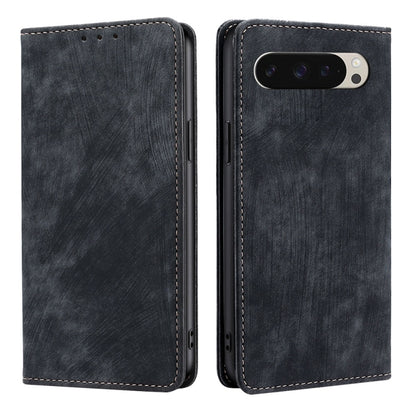 RFID Anti-theft Brush Magnetic Leather Phone Case, For Google Pixel 10a, For Google Pixel 9 Pro XL, For Google Pixel 9, For Google Pixel 8a
