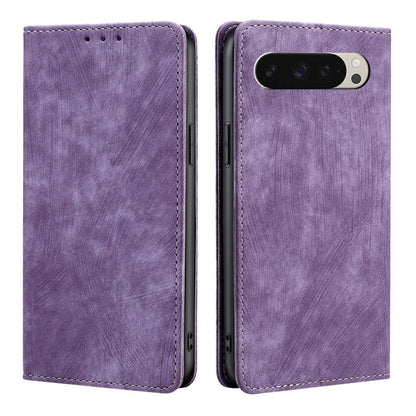 RFID Anti-theft Brush Magnetic Leather Phone Case, For Google Pixel 10a, For Google Pixel 9 Pro XL, For Google Pixel 9, For Google Pixel 8a