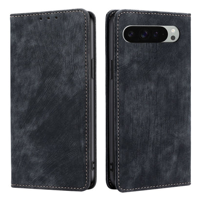 RFID Anti-theft Brush Magnetic Leather Phone Case, For Google Pixel 10a, For Google Pixel 9 Pro XL, For Google Pixel 9, For Google Pixel 8a
