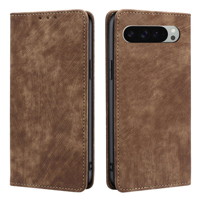 RFID Anti-theft Brush Magnetic Leather Phone Case, For Google Pixel 10a, For Google Pixel 9 Pro XL, For Google Pixel 9, For Google Pixel 8a