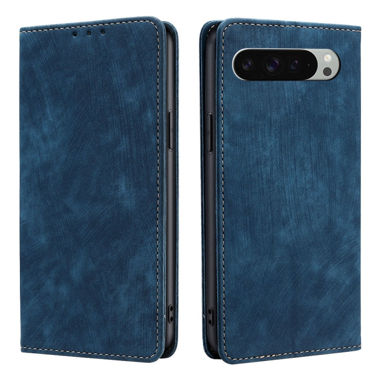 RFID Anti-theft Brush Magnetic Leather Phone Case, For Google Pixel 10a, For Google Pixel 9 Pro XL, For Google Pixel 9, For Google Pixel 8a