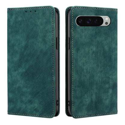 RFID Anti-theft Brush Magnetic Leather Phone Case, For Google Pixel 10a, For Google Pixel 9 Pro XL, For Google Pixel 9, For Google Pixel 8a
