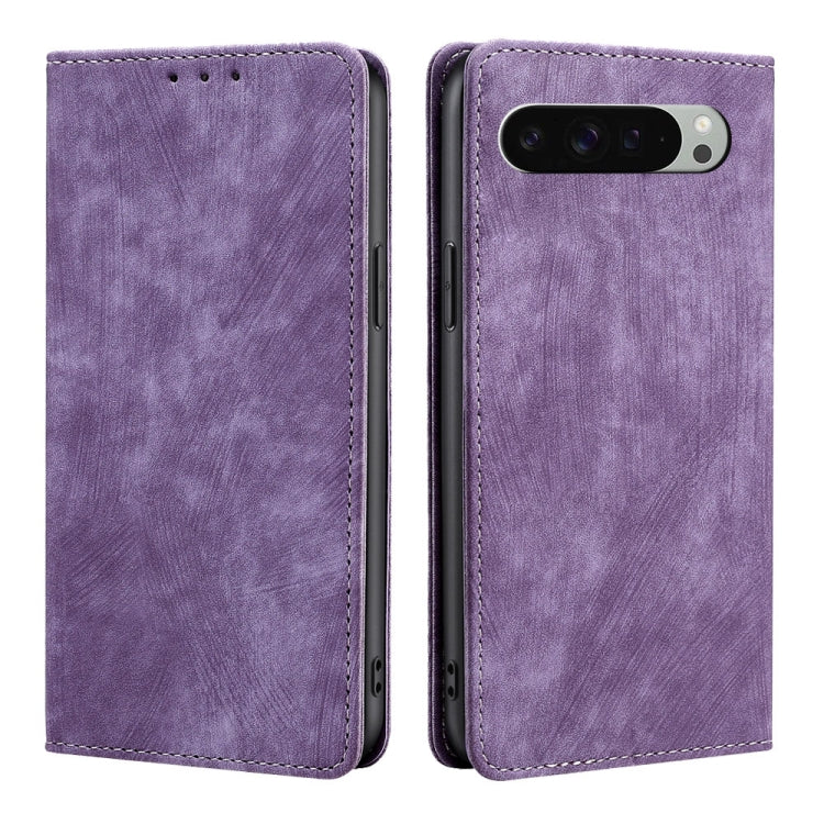 RFID Anti-theft Brush Magnetic Leather Phone Case, For Google Pixel 10a, For Google Pixel 9 Pro XL, For Google Pixel 9, For Google Pixel 8a