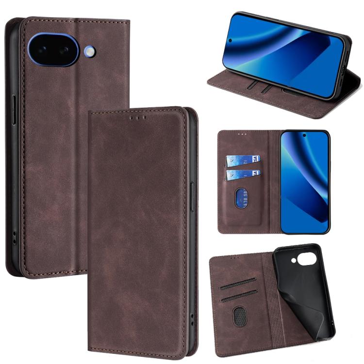 Skin Feel Magnetic Leather Phone Case, For Google Pixel 10a, For Google Pixel 9 Pro XL, For Google Pixel 9, For Google Pixel 8a