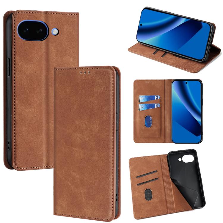 Skin Feel Magnetic Leather Phone Case, For Google Pixel 10a, For Google Pixel 9 Pro XL, For Google Pixel 9, For Google Pixel 8a