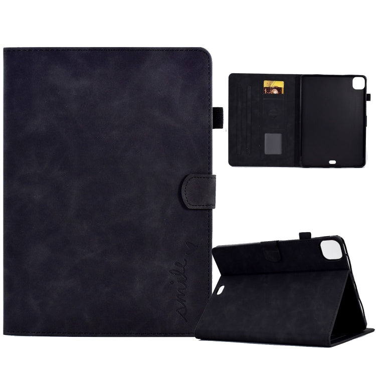 Embossed Smile Smart Leather Tablet Case, For iPad Pro 11 2024