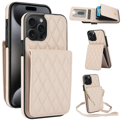 YM015 Crossbody Rhombic Card Bag RFID Phone Case, For iPhone 16, For iPhone 15 Pro Max, For iPhone 15 Pro, For iPhone 15 Plus