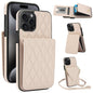 YM015 Crossbody Rhombic Card Bag RFID Phone Case, For iPhone 16, For iPhone 15 Pro Max, For iPhone 15 Pro, For iPhone 15 Plus