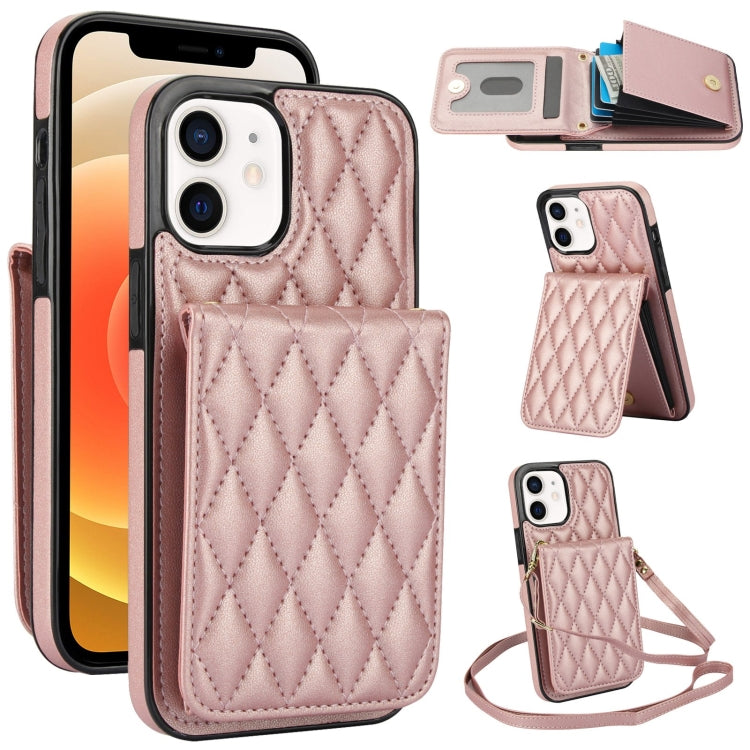 YM015 Crossbody Rhombic Card Bag RFID Phone Case, For iPhone 12 / 12 Pro, For iPhone 12 Pro Max, For iPhone 11 Pro Max, For iPhone 11