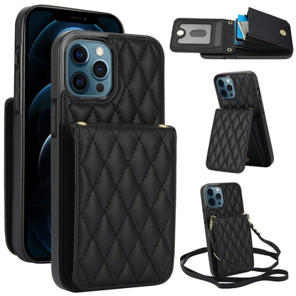 YM015 Crossbody Rhombic Card Bag RFID Phone Case, For iPhone 12 / 12 Pro, For iPhone 12 Pro Max, For iPhone 11 Pro Max, For iPhone 11