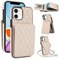 YM015 Crossbody Rhombic Card Bag RFID Phone Case, For iPhone 12 / 12 Pro, For iPhone 12 Pro Max, For iPhone 11 Pro Max, For iPhone 11