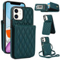YM015 Crossbody Rhombic Card Bag RFID Phone Case, For iPhone 12 / 12 Pro, For iPhone 12 Pro Max, For iPhone 11 Pro Max, For iPhone 11