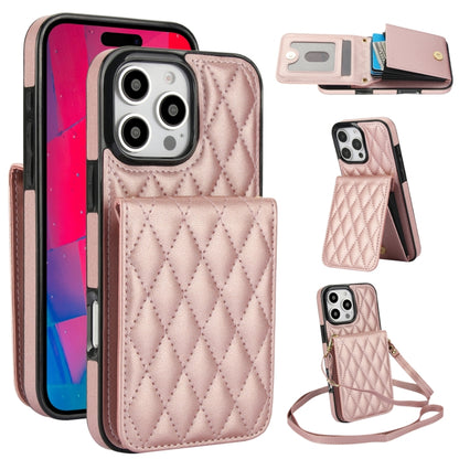 YM015 Crossbody Rhombic Card Bag RFID Phone Case, For iPhone Air, For iPhone 16 Pro Max, For iPhone 16 Pro, For iPhone 16 Plus