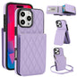 YM015 Crossbody Rhombic Card Bag RFID Phone Case, For iPhone Air, For iPhone 16 Pro Max, For iPhone 16 Pro, For iPhone 16 Plus