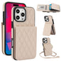 YM015 Crossbody Rhombic Card Bag RFID Phone Case, For iPhone Air, For iPhone 16 Pro Max, For iPhone 16 Pro, For iPhone 16 Plus