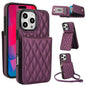 YM015 Crossbody Rhombic Card Bag RFID Phone Case, For iPhone Air, For iPhone 16 Pro Max, For iPhone 16 Pro, For iPhone 16 Plus