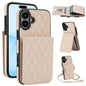 YM015 Crossbody Rhombic Card Bag RFID Phone Case, For iPhone Air, For iPhone 16 Pro Max, For iPhone 16 Pro, For iPhone 16 Plus