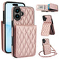 YM015 Crossbody Rhombic Card Bag RFID Phone Case, For iPhone Air, For iPhone 16 Pro Max, For iPhone 16 Pro, For iPhone 16 Plus