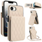 YM015 Crossbody Rhombic Card Bag RFID Phone Case, For iPhone 16e, For iPhone 16 Pro Max, For iPhone 16 Pro, For iPhone 16 Plus