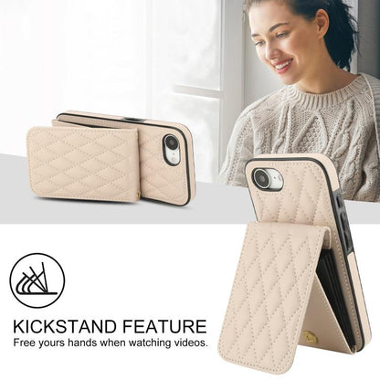 YM015 Crossbody Rhombic Card Bag RFID Phone Case, For iPhone 16e, For iPhone 16 Pro Max, For iPhone 16 Pro, For iPhone 16 Plus