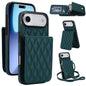 YM015 Crossbody Rhombic Card Bag RFID Phone Case, For iPhone Air, For iPhone 16 Pro Max, For iPhone 16 Pro, For iPhone 16 Plus