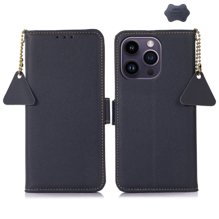 Side-Magnetic TJ Genuine Leather RFID Phone Case, For iPhone 16 Pro Max, For iPhone 16 Pro, For iPhone 16 Plus, For iPhone 16, iPhone 16e