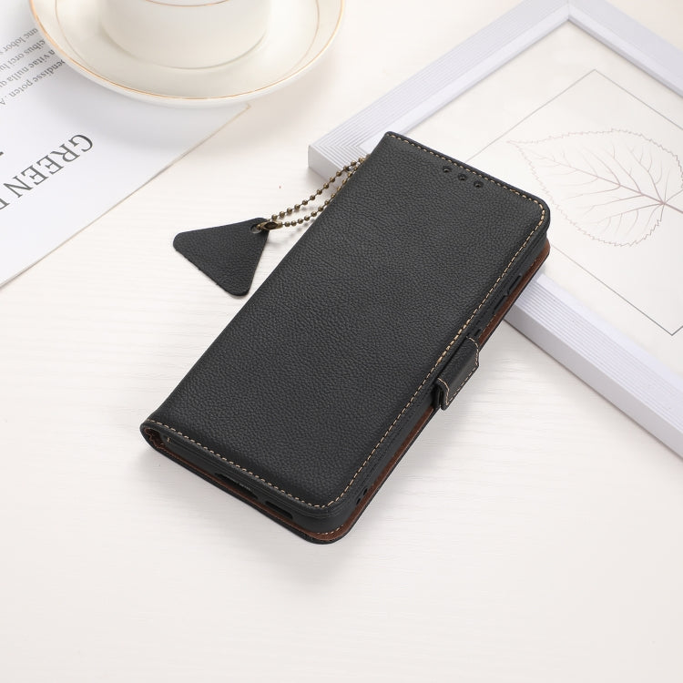 Side-Magnetic TJ Genuine Leather RFID Phone Case, For iPhone 16 Pro Max, For iPhone 16 Pro, For iPhone 16 Plus, For iPhone 16, iPhone 16e