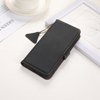 Side-Magnetic TJ Genuine Leather RFID Phone Case, For iPhone 16 Pro Max, For iPhone 16 Pro, For iPhone 16 Plus, For iPhone 16, iPhone 16e