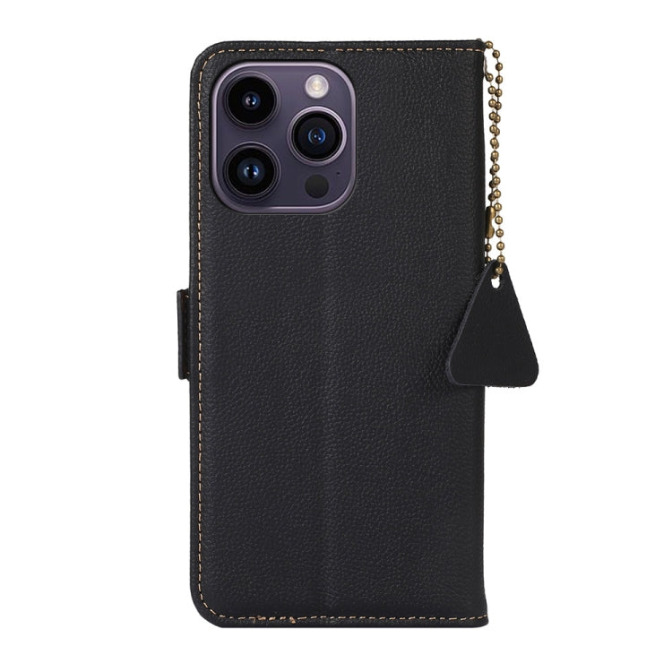 Side-Magnetic TJ Genuine Leather RFID Phone Case, For iPhone 16 Pro Max, For iPhone 16 Pro, For iPhone 16 Plus, For iPhone 16, iPhone 16e