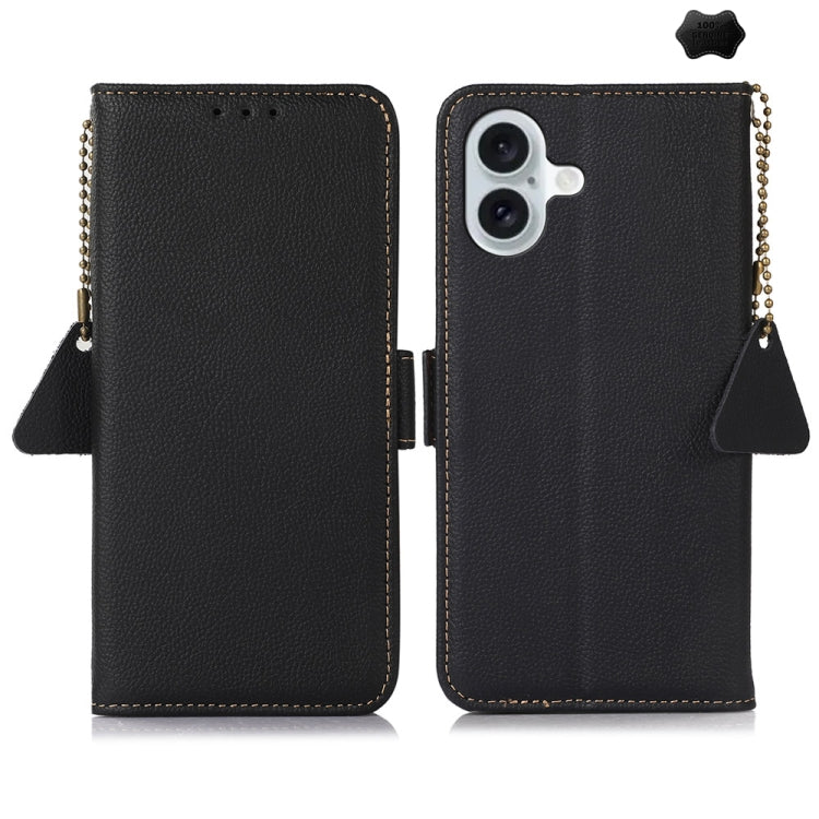 Side-Magnetic TJ Genuine Leather RFID Phone Case