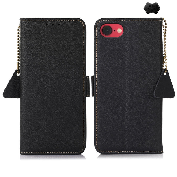 Side-Magnetic TJ Genuine Leather RFID Phone Case, For iPhone 16 Pro Max, For iPhone 16 Pro, For iPhone 16 Plus, For iPhone 16, iPhone 16e