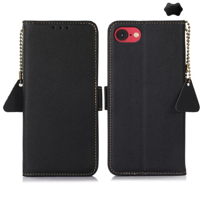 Side-Magnetic TJ Genuine Leather RFID Phone Case, For iPhone 16 Pro Max, For iPhone 16 Pro, For iPhone 16 Plus, For iPhone 16, iPhone 16e