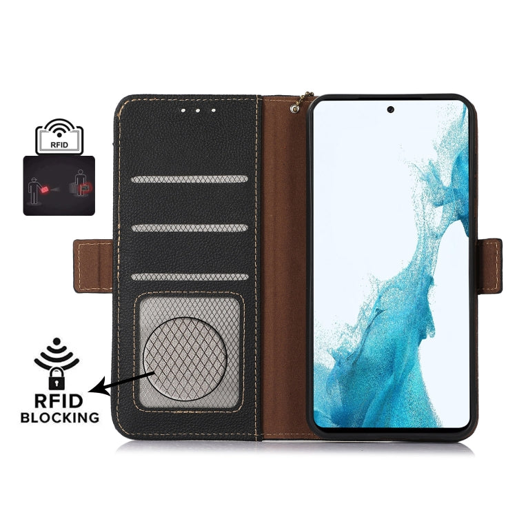 Side-Magnetic TJ Genuine Leather RFID Phone Case, For iPhone 16e / 17e, For iPhone 16 Pro Max, For iPhone 16 Pro, For iPhone 16 Plus, For iPhone 16