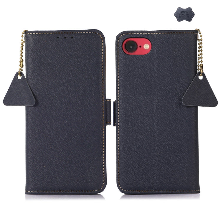 Side-Magnetic TJ Genuine Leather RFID Phone Case, For iPhone 16e / 17e, For iPhone 16 Pro Max, For iPhone 16 Pro, For iPhone 16 Plus, For iPhone 16