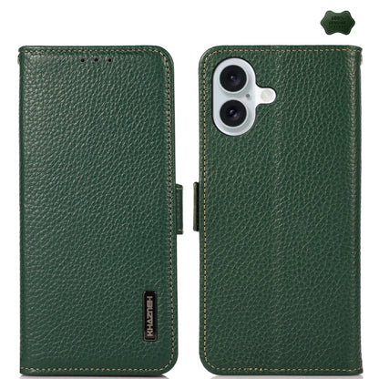 KHAZNEH Side-Magnetic Litchi Genuine Leather RFID Case