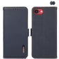KHAZNEH Side-Magnetic Litchi Genuine Leather RFID Case, For iPhone 16e / 17e, For iPhone 17 Pro Max, For iPhone 17 Pro, For iPhone 17, For iPhone Air, For iPhone 16 Pro Max